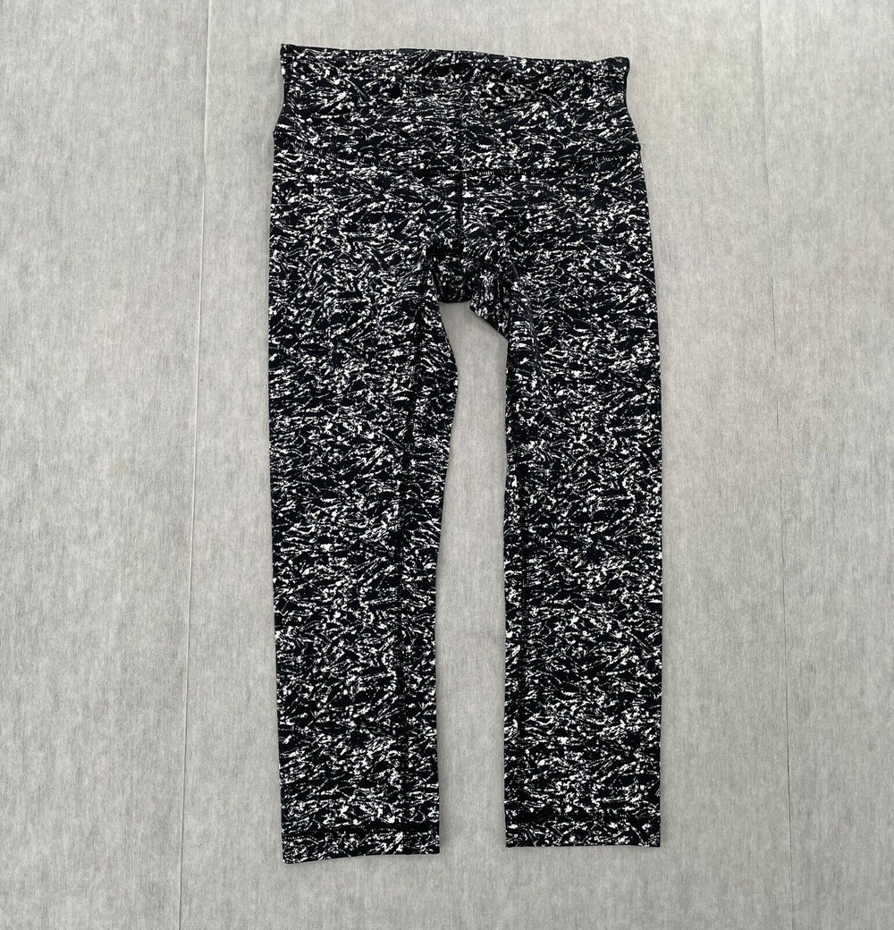 Lululemon Pants Womens 4 Black Speed Up Leggings Cropped Yoga Gym Ladies
